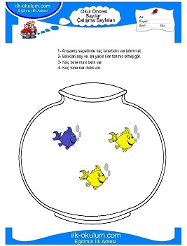 Çocuklar İçin Sayılar Çalışma Sayfaları 
